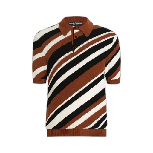 Striped Inlay Short-Sleeved Polo Shirt
