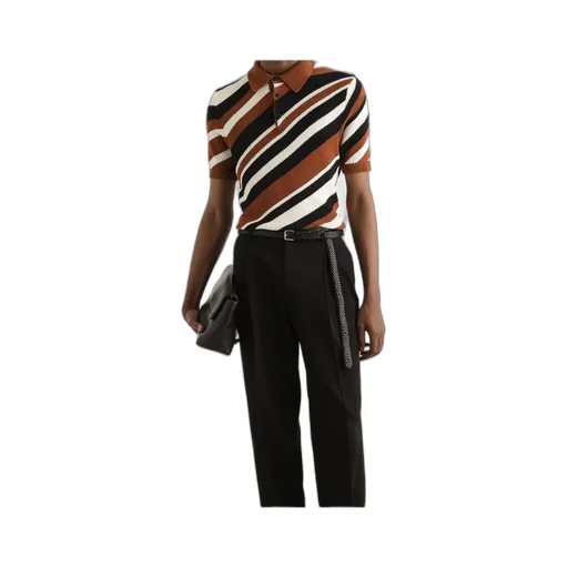Striped Inlay Short-Sleeved Polo Shirt