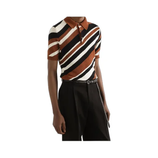 Striped Inlay Short-Sleeved Polo Shirt