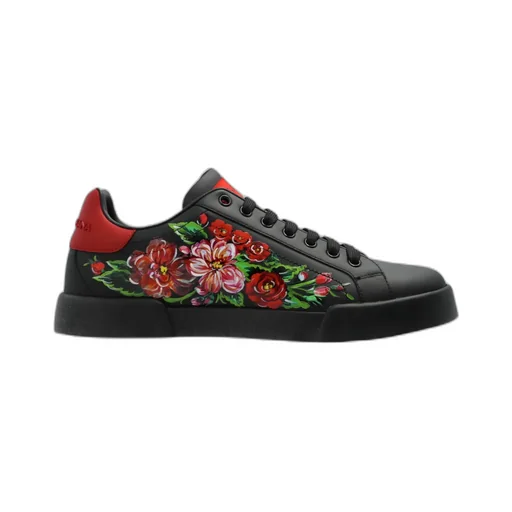 Floral Printed Low-Top Sneakers