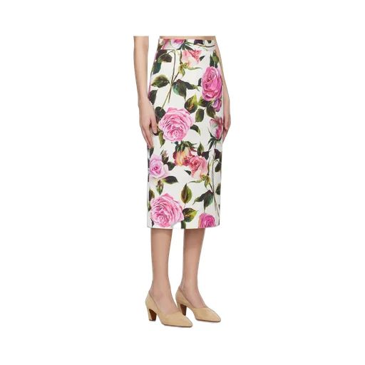 Rose Printed Midi Skirt