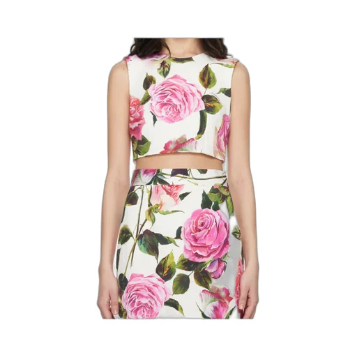 Rose Printed Cropped Top