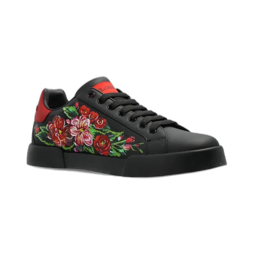 Floral Printed Low-Top Sneakers