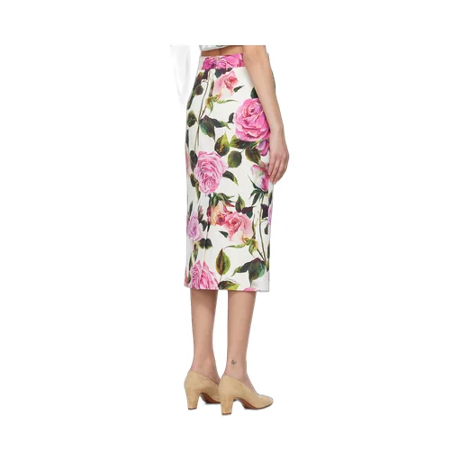 Rose Printed Midi Skirt