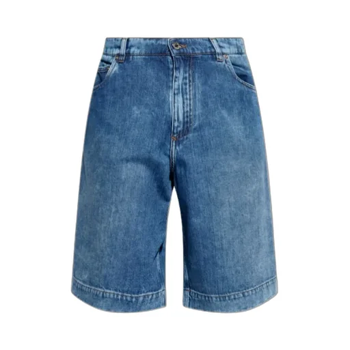 Logo Embroidered Denim Shorts
