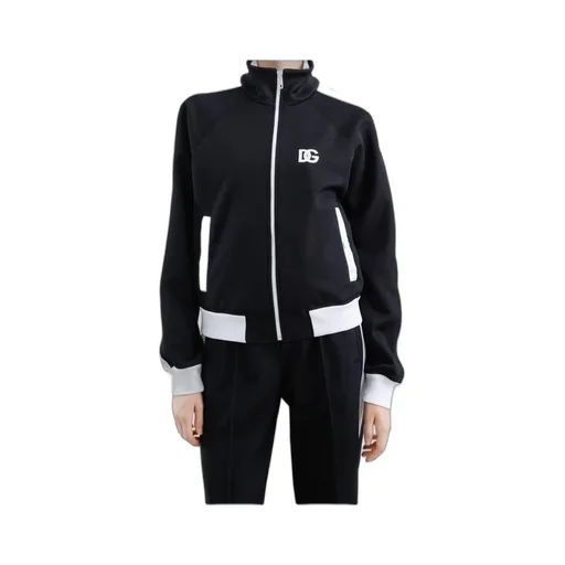 Dg Logo Embroidered Zipped Sweatshirt