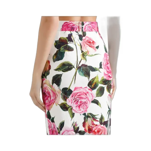 Rose Printed Midi Skirt