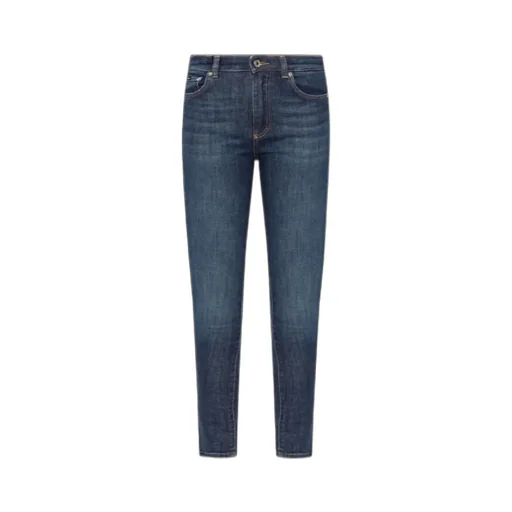 Logo Plaque Tapered Leg Jeans