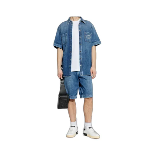 Logo Embroidered Denim Shorts