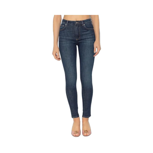 Logo Plaque Tapered Leg Jeans