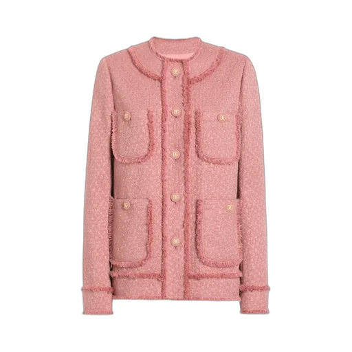 Single-Breasted Raschel Tweed Jacket