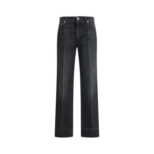 Logo Plaque Straight Leg Jeans