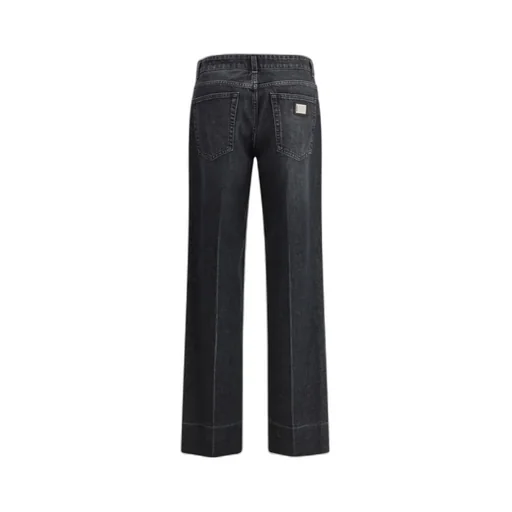 Logo Plaque Straight Leg Jeans