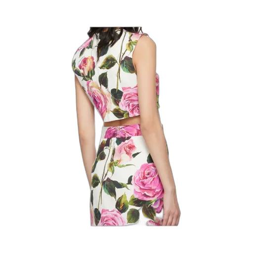 Rose Printed Cropped Top