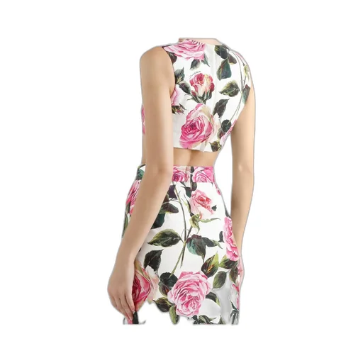 Rose Printed Cropped Top