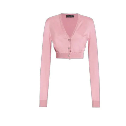 V-Neck Cropped Cardigan