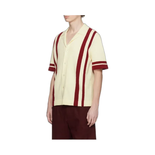 Inlaid Stripe Knitted Polo Shirt