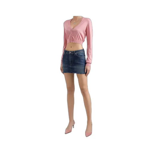 V-Neck Cropped Cardigan