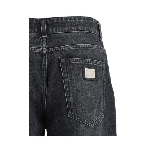 Logo Plaque Straight Leg Jeans