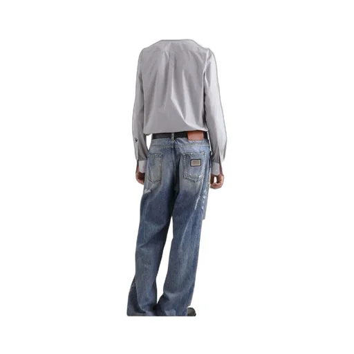 Logo Embroidered Pinstriped Shirt