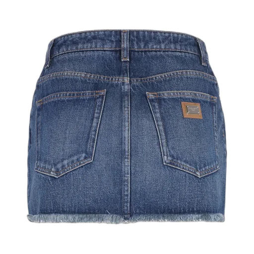 Frayed Hem Denim Mini Skirt