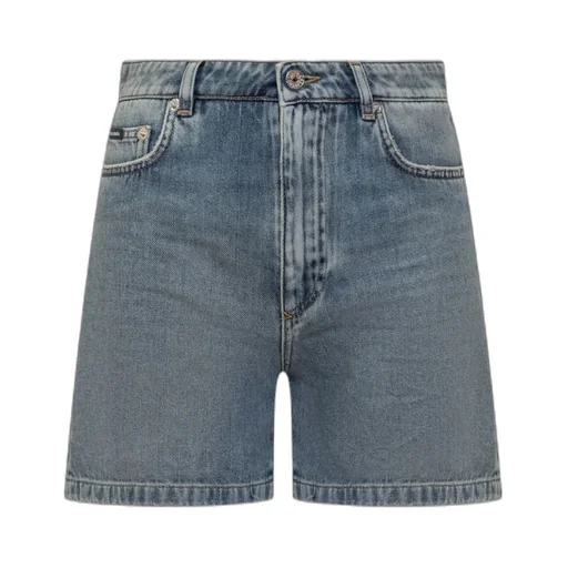 Logo Plaque Denim Shorts