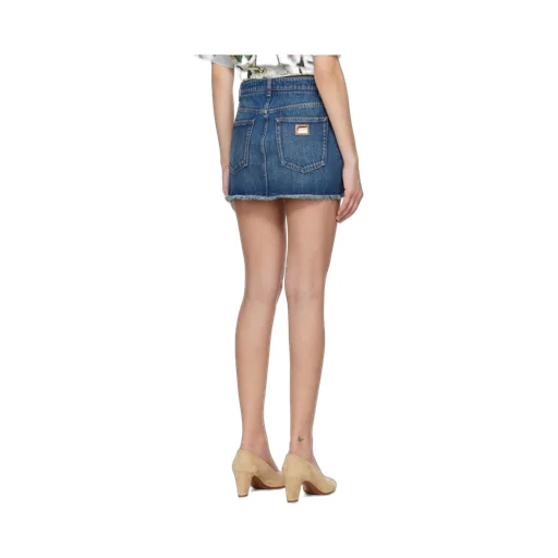 Frayed Hem Denim Mini Skirt