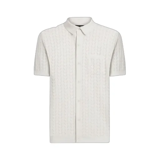 Short-Sleeved Openwork Knitted Shirt