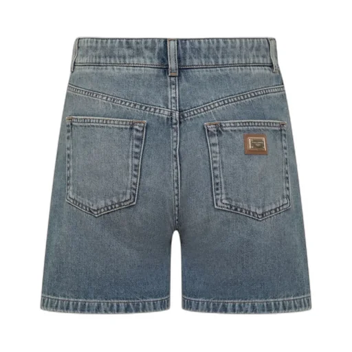 Logo Plaque Denim Shorts