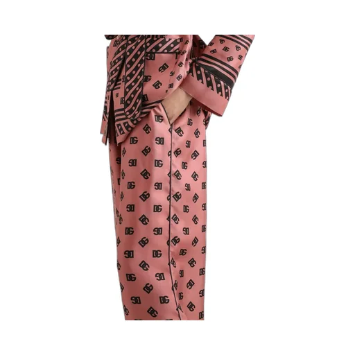 Silk Satin Jacquard Pajamas With Full Dg Logo