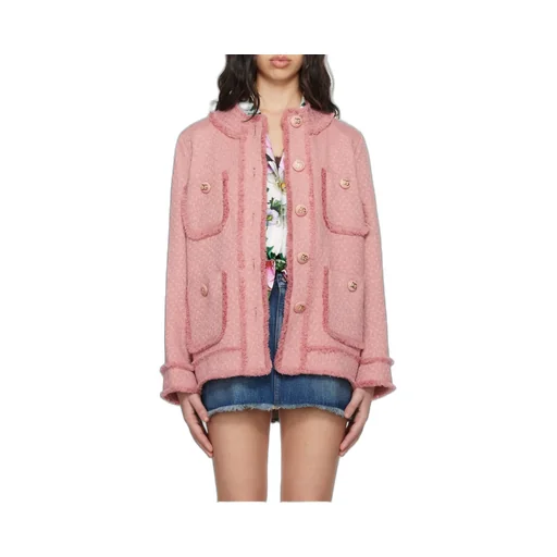 Single-Breasted Raschel Tweed Jacket
