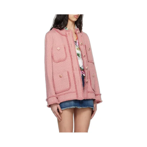 Single-Breasted Raschel Tweed Jacket