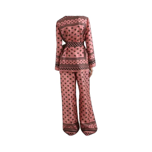 Silk Satin Jacquard Pajamas With Full Dg Logo