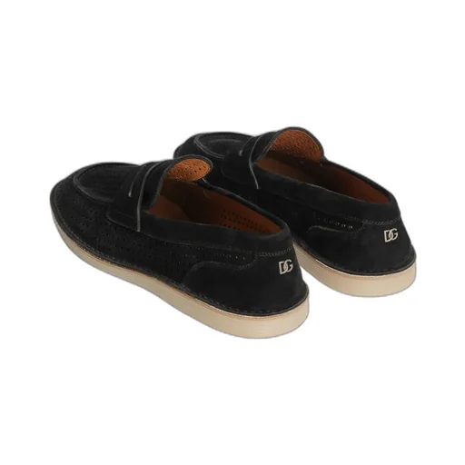 Logo Plaque Perforated Loafers