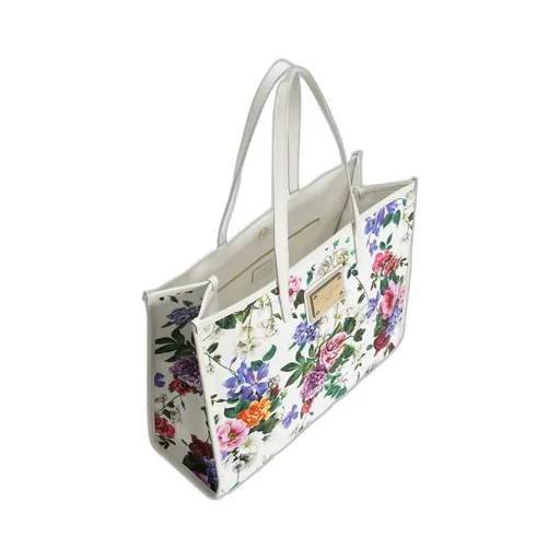 Floral Printed Logo Plaque Shoulder Bag