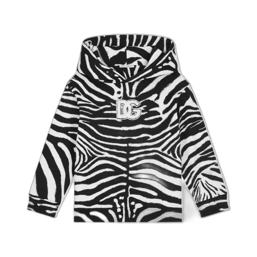 Zebra Print Cotton Hoodie