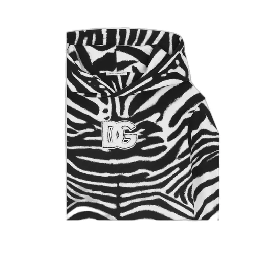 Zebra Print Cotton Hoodie