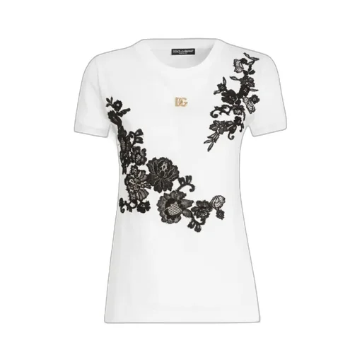 Lace Detailed Jersey T-Shirt