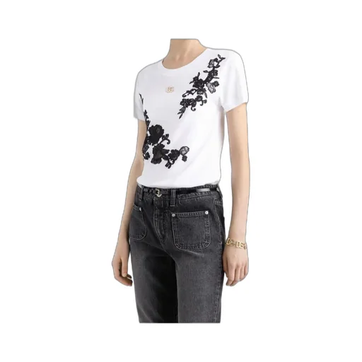 Lace Detailed Jersey T-Shirt