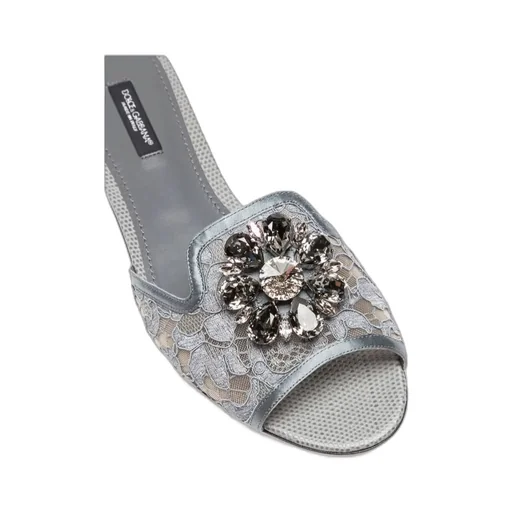 Crystal-Flower Lace Slides
