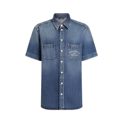 Logo Embroidered Denim Shirt