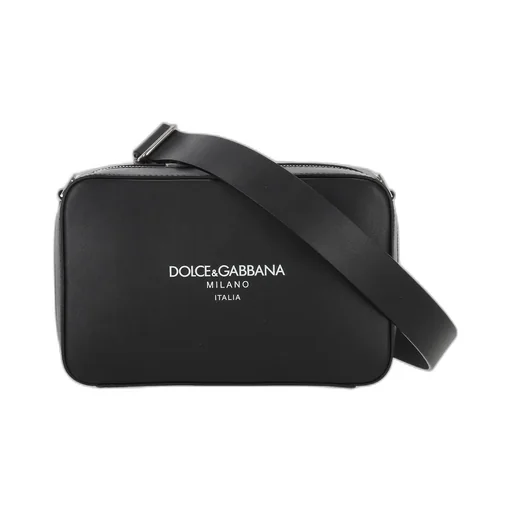 Logo Printed Zipped Messenger Bag