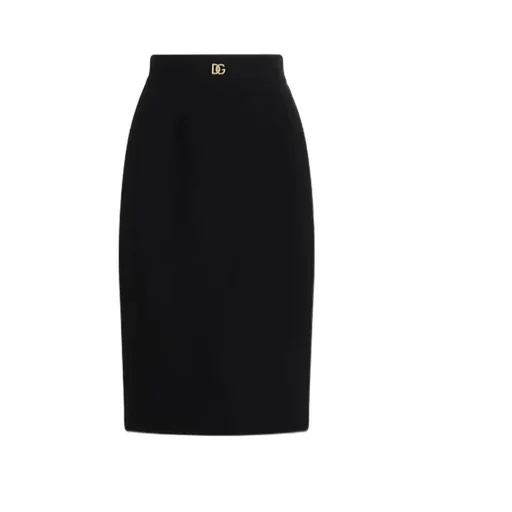 Dg Logo Plaque Midi Pencil Skirt