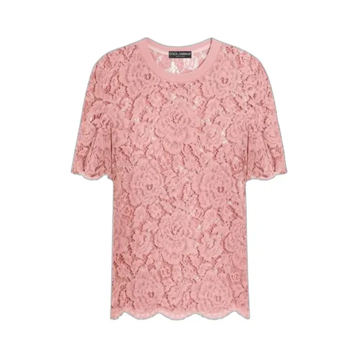 Short-Sleeved Cordonetto Lace T-Shirt