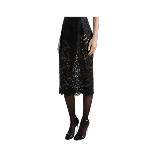 Floral-Lace Scallop Edge Sleeveless Midi Dress