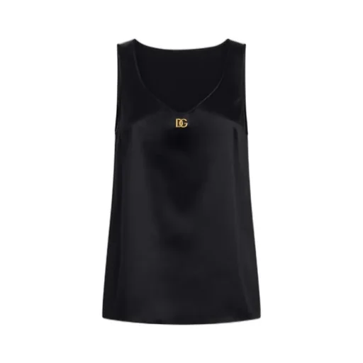 Dg Logo Pin Satin Tank Top