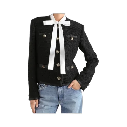 Cropped Single-Breasted Tweed Jacket