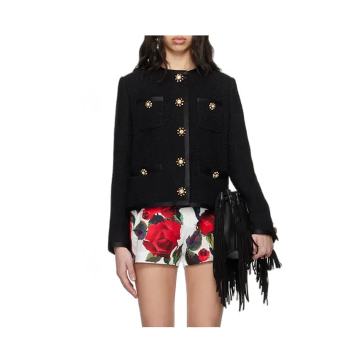 Cropped Single-Breasted Tweed Jacket
