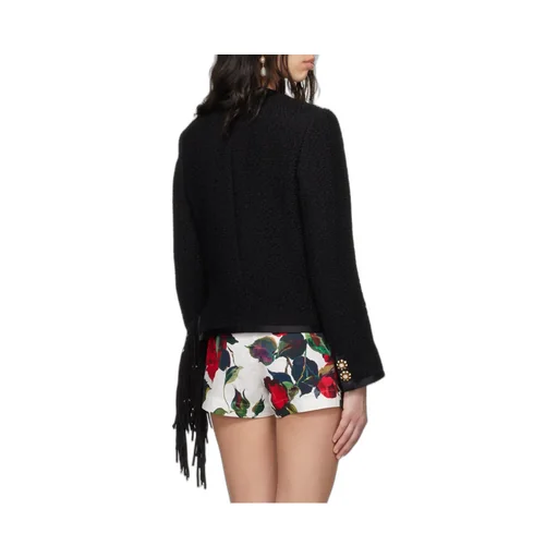Cropped Single-Breasted Tweed Jacket