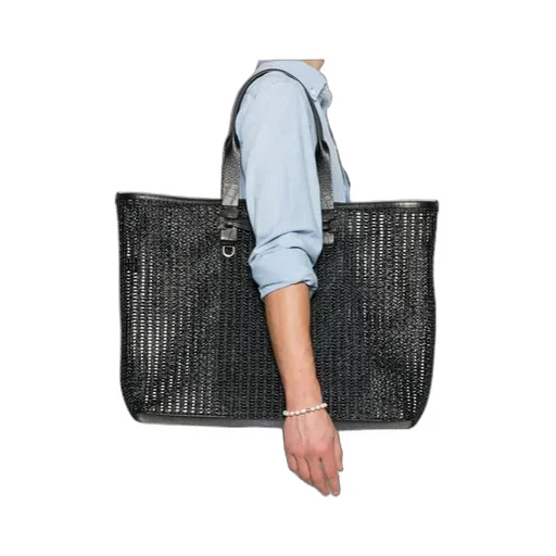 Logo Printed Mesh Shopper Bag